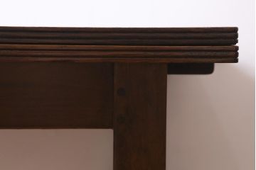 アンティーク家具　イギリスアンティーク　オーク材　エレガントな印象のドローリーフテーブル(エクステンションテーブル、ダイニングテーブル)(R-039972)