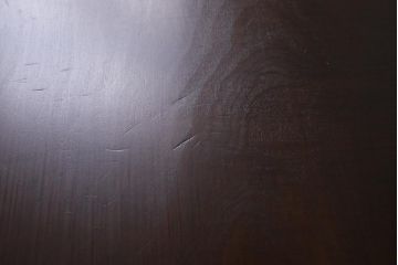 アンティーク家具　リメイク　栃の木一枚板　古材を活かした鉄脚テーブル(ダイニングテーブル、カフェテーブル、作業台)(R-039975)