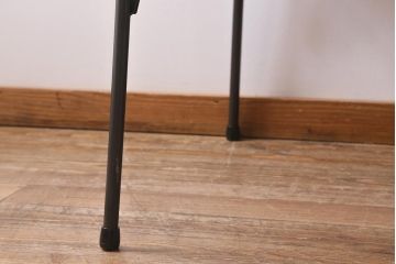 アンティーク家具　リメイク　栃の木一枚板　古材を活かした鉄脚テーブル(ダイニングテーブル、カフェテーブル、作業台)(R-039975)