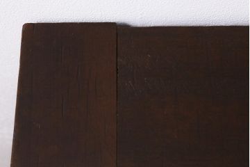 アンティーク家具　古材一枚板リメイク　朴の木を活かしたシンプルな鉄脚テーブル(コンソールテーブル、作業台)(R-039976)