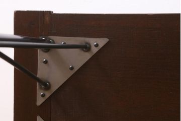 アンティーク家具　古材一枚板リメイク　朴の木を活かしたシンプルな鉄脚テーブル(コンソールテーブル、作業台)(R-039976)