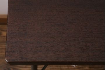 アンティーク家具　古材一枚板リメイク　ラワン材を活かしたシンプルな鉄脚テーブル(コンソールテーブル、作業台)(R-039977)