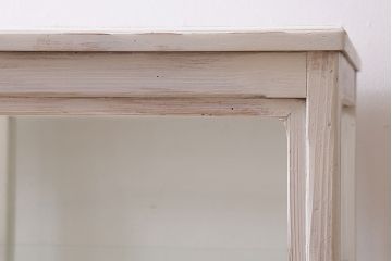 アンティーク家具　昭和初期　シャビーなペイントが素敵なガラスケース(ショーケース、飾り棚、陳列棚)(R-039980)