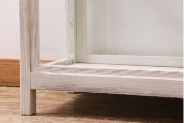 アンティーク家具　昭和初期　シャビーなペイントが素敵なガラスケース(ショーケース、飾り棚、陳列棚)(R-039980)