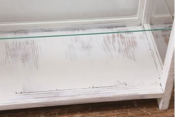 アンティーク家具　昭和初期　シャビーなペイントが素敵なガラスケース(ショーケース、飾り棚、陳列棚)(R-039980)