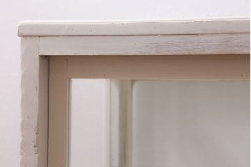 アンティーク家具　昭和初期　シャビーなペイントが素敵なガラスケース(ショーケース、飾り棚、陳列棚)(R-039980)