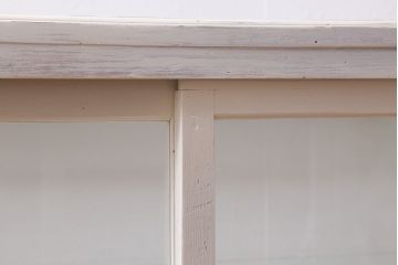 アンティーク家具　昭和初期　シャビーなペイントが素敵なガラスケース(ショーケース、飾り棚、陳列棚)(R-039980)