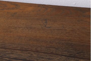 ヴィンテージ家具　国産工芸家具　桑材・前板桐材　竹図　落ち着いた和の雰囲気漂う飾り棚(茶棚、収納棚、戸棚、ビンテージ、桐箪笥、桐たんす)(R-039982)