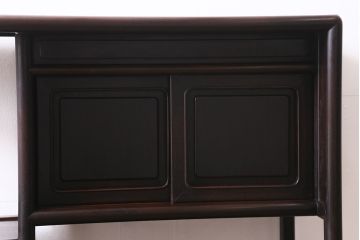 アンティーク家具　昭和初期　紫檀(したん)材　上品でモダンな佇まいの飾り棚(茶棚、収納棚)(R-039983)