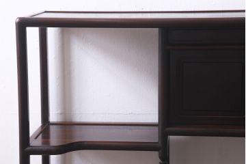 アンティーク家具　昭和初期　紫檀(したん)材　上品でモダンな佇まいの飾り棚(茶棚、収納棚)(R-039983)