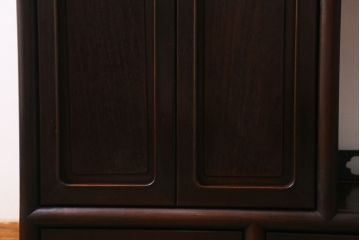 アンティーク家具　昭和初期　紫檀(したん)材　上品でモダンな佇まいの飾り棚(茶棚、収納棚)(R-039983)