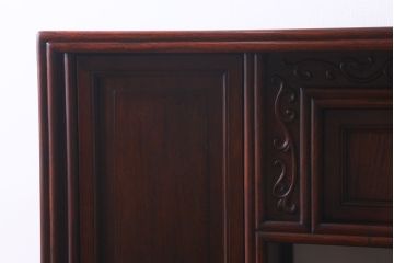 ヴィンテージ家具　カリン材　象嵌入りが珍しい!優美な佇まいの飾り棚(茶棚、収納棚、ビンテージ、花梨材)(R-039984)