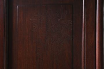 ヴィンテージ家具　カリン材　象嵌入りが珍しい!優美な佇まいの飾り棚(茶棚、収納棚、ビンテージ、花梨材)(R-039984)