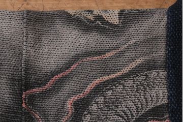 骨董　江戸明治期　火消刺し子半纏(火消刺子袢纏)(R-039989)