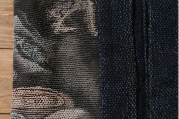 骨董　江戸明治期　火消刺し子半纏(火消刺子袢纏)(R-039989)