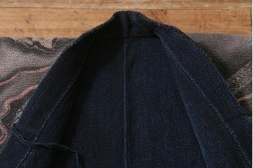 骨董　江戸明治期　火消刺し子半纏(火消刺子袢纏)(R-039989)