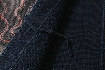 骨董　江戸明治期　火消刺し子半纏(火消刺子袢纏)(R-039989)