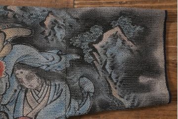 骨董　江戸明治期　火消刺し子半纏(火消刺子袢纏)(R-039989)