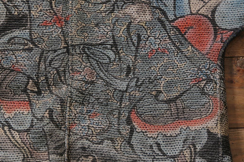 骨董　江戸明治期　火消刺し子半纏(火消刺子袢纏)(R-039989)