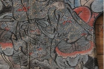 骨董　江戸明治期　火消刺し子半纏(火消刺子袢纏)(R-039989)