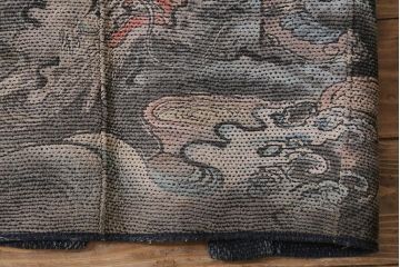 骨董　江戸明治期　火消刺し子半纏(火消刺子袢纏)(R-039989)