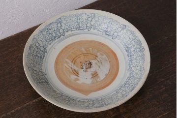 アンティーク雑貨　江戸明治期　李朝　中国　古染付　九寸皿(深皿)(R-039992)