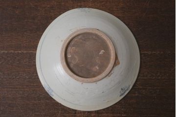 アンティーク雑貨　江戸明治期　李朝　中国　古染付　九寸皿(深皿)(R-039992)