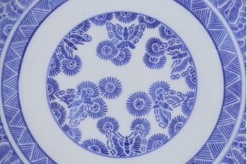 アンティーク雑貨　明治期　九寸印判皿2枚セット(R-039994)