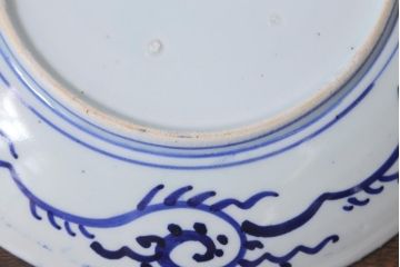 アンティーク雑貨　明治期　九寸印判皿2枚セット(R-039994)