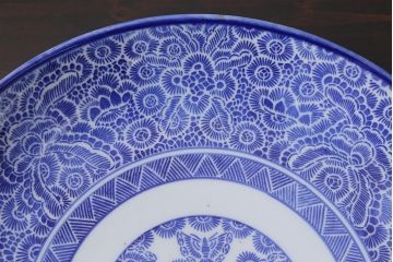 アンティーク雑貨　明治期　九寸印判皿3枚セット(R-039997)