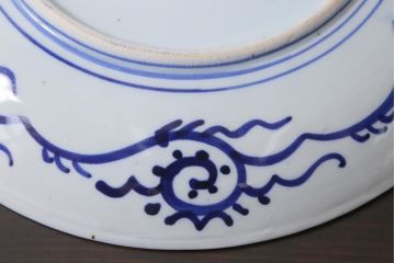 アンティーク雑貨　明治期　九寸印判皿3枚セット(R-039997)