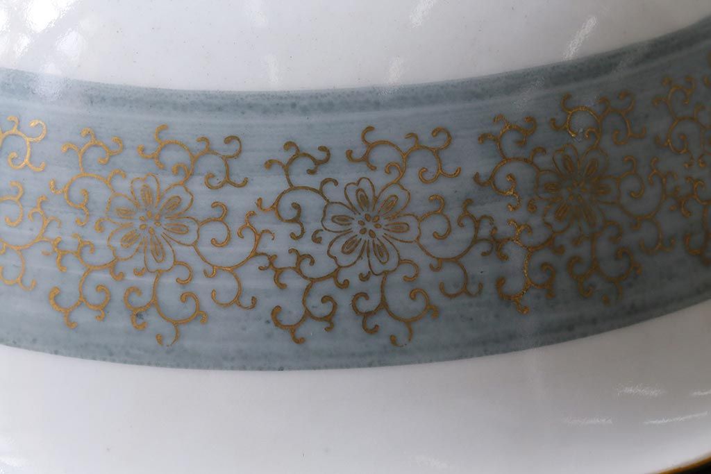 レトロ雑貨　昭和中期　輸出用　九谷色絵深鉢　未使用(R-039998)