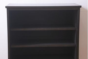 ラフジュ工房オリジナル　書院戸リメイク　富士・松の図柄が風情のあるガラス戸棚(収納棚、キャビネット)(R-040000)