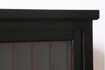 ラフジュ工房オリジナル　書院戸リメイク　富士・松の図柄が風情のあるガラス戸棚(収納棚、キャビネット)(R-040000)
