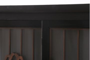 ラフジュ工房オリジナル　書院戸リメイク　富士・松の図柄が風情のあるガラス戸棚(収納棚、キャビネット)(R-040000)