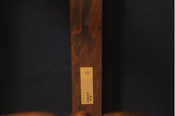 中古　松本民芸家具　グリーンのファブリックが上品な印象のA型布張ラダーバックチェア(ダイニングチェア、椅子)(R-040003)
