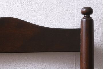 中古　松本民芸家具　グリーンのファブリックが上品な印象のA型布張ラダーバックチェア(ダイニングチェア、椅子)(R-040005)
