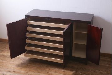 リメイク家具　伝統民芸　岩谷堂箪笥　和箪笥と収納棚の2wayが魅力の脚付サイドボード(衣装箪笥、収納棚)(R-040006)