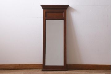 中古　松本民芸家具　クラシカルな雰囲気がお洒落な掛け鏡(ミラー、壁掛け鏡)(R-040008)
