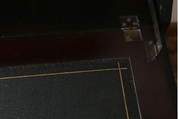 アンティーク家具　イギリスアンティーク　ステンドグラスがエレガントなビューローブックケース(ライティングビューロー、本箱、デスク、在宅ワーク、在宅用、チェスト)(R-040009)