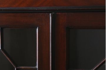 アンティーク家具　イギリスアンティーク　ステンドグラスがエレガントなビューローブックケース(ライティングビューロー、本箱、デスク、在宅ワーク、在宅用、チェスト)(R-040009)