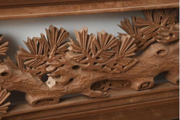 ビンテージ家具　昭和中期　特大サイズ　松の彫りが和の空間を高める欄間(明り取り、明かり取り)(R-040010)