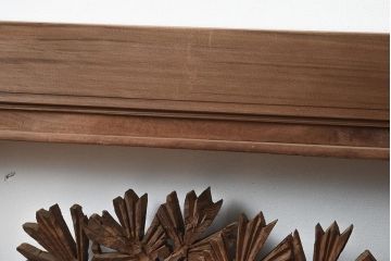 アンティーク建具　昭和中期　特大サイズ　立体的な松の彫刻が魅力の欄間(明り取り、明かり取り)(R-040011)