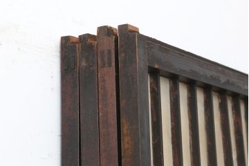 アンティーク建具　大正昭和初期　大きな帯ガラスが目を引く障子戸4枚セット(引き戸)(R-040012)