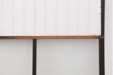 アンティーク建具　大正昭和初期　大きな帯ガラスが目を引く障子戸4枚セット(引き戸)(R-040012)