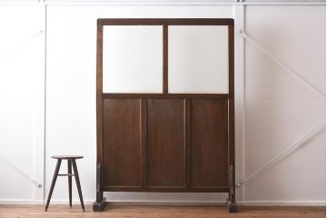 アンティーク家具　ダイヤガラス　レトロな雰囲気漂う大ぶりなつい立て(衝立、パーテーション)(R-040014)