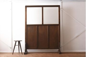 アンティーク家具　ダイヤガラス　レトロな雰囲気漂う大ぶりなつい立て(衝立、パーテーション)(R-040014)