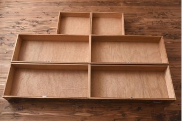 【簡易リペア限定品】和製アンティーク　力強い木目が印象的な鏡付きの衣装タンス(チェスト、和たんす、収納箪笥、引き出し)(R-040016)