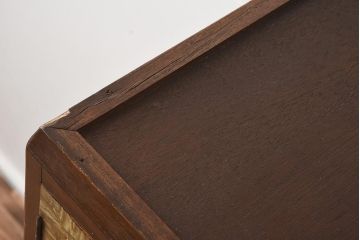 和製アンティーク　力強い木目が印象的な鏡付きの衣装タンス(チェスト、和たんす、収納箪笥、引き出し)(R-040016)