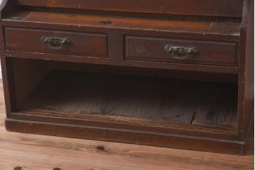 アンティーク家具　栓材　象嵌がおしゃれなライティングビューロー(簿記机、在宅ワーク、在宅用ワークデスク)(R-040017)